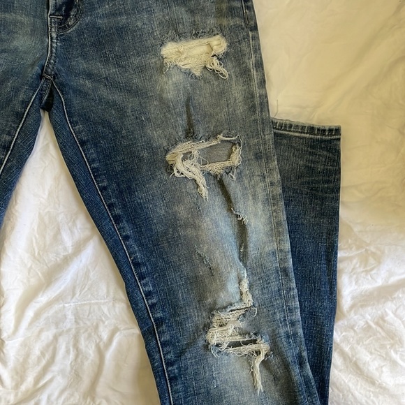 American Eagle Destroyed Slim Taper Jeans Size 29/34 - Picture 6 of 8